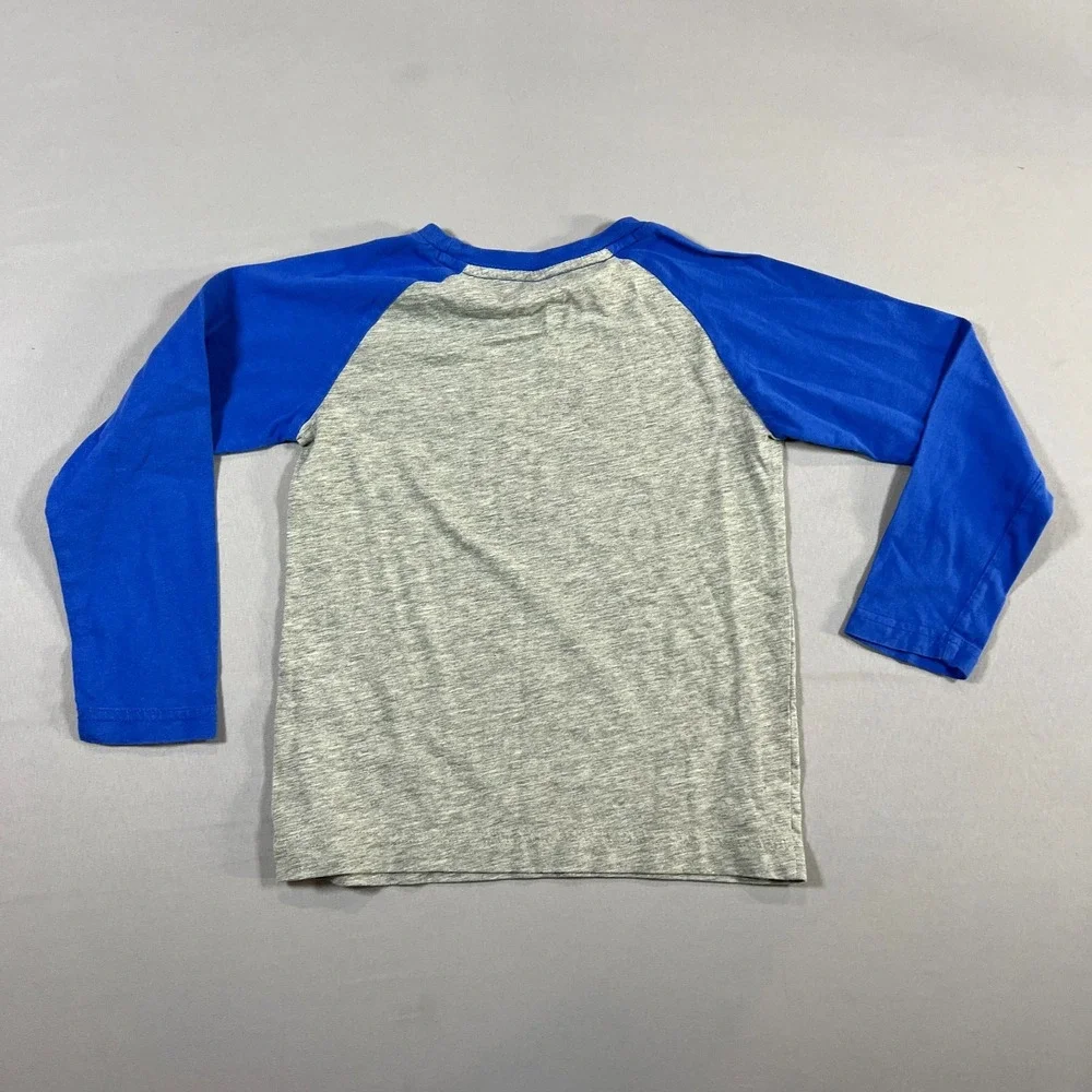 Nike T Shirt Boys S Gray Blue Record Breaker Graphic Athletic Cut Raglan Sleeve